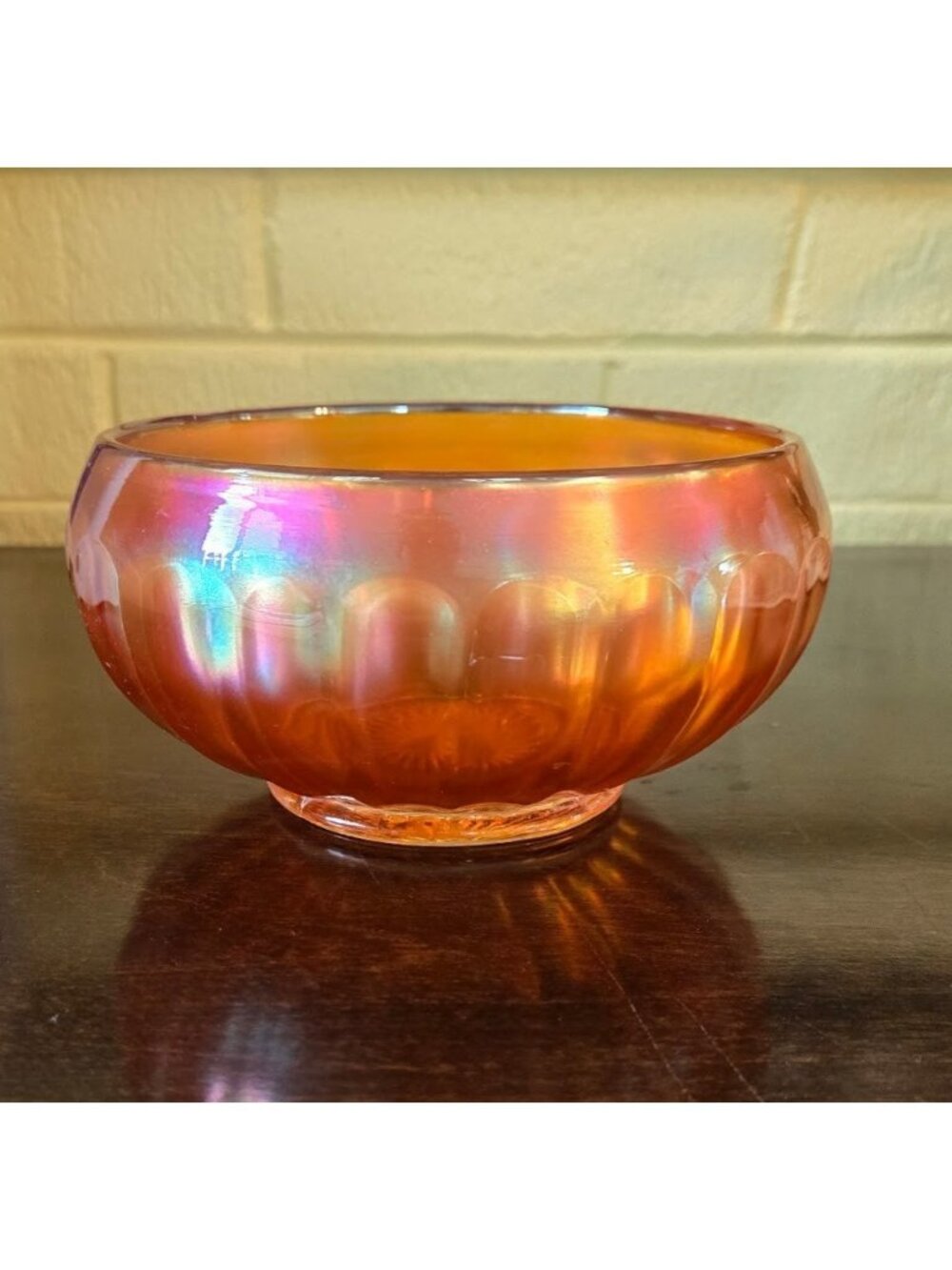 Imperial Glass Marigold Carnival Glass Nut Bowl 5.5" Chesterfield Line 600